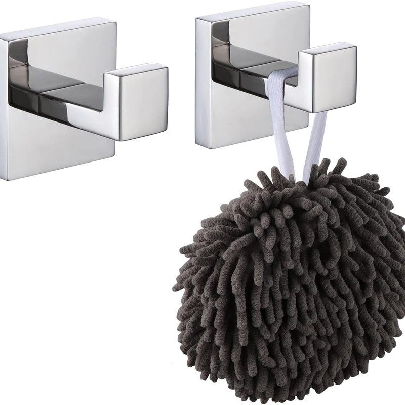 Wieszak ścienny kwadratowy na szlafroki, płaszcze, do łazienki, kuchni, garażu, ze stali nierdzewnej SUS 304, polerowany chrom