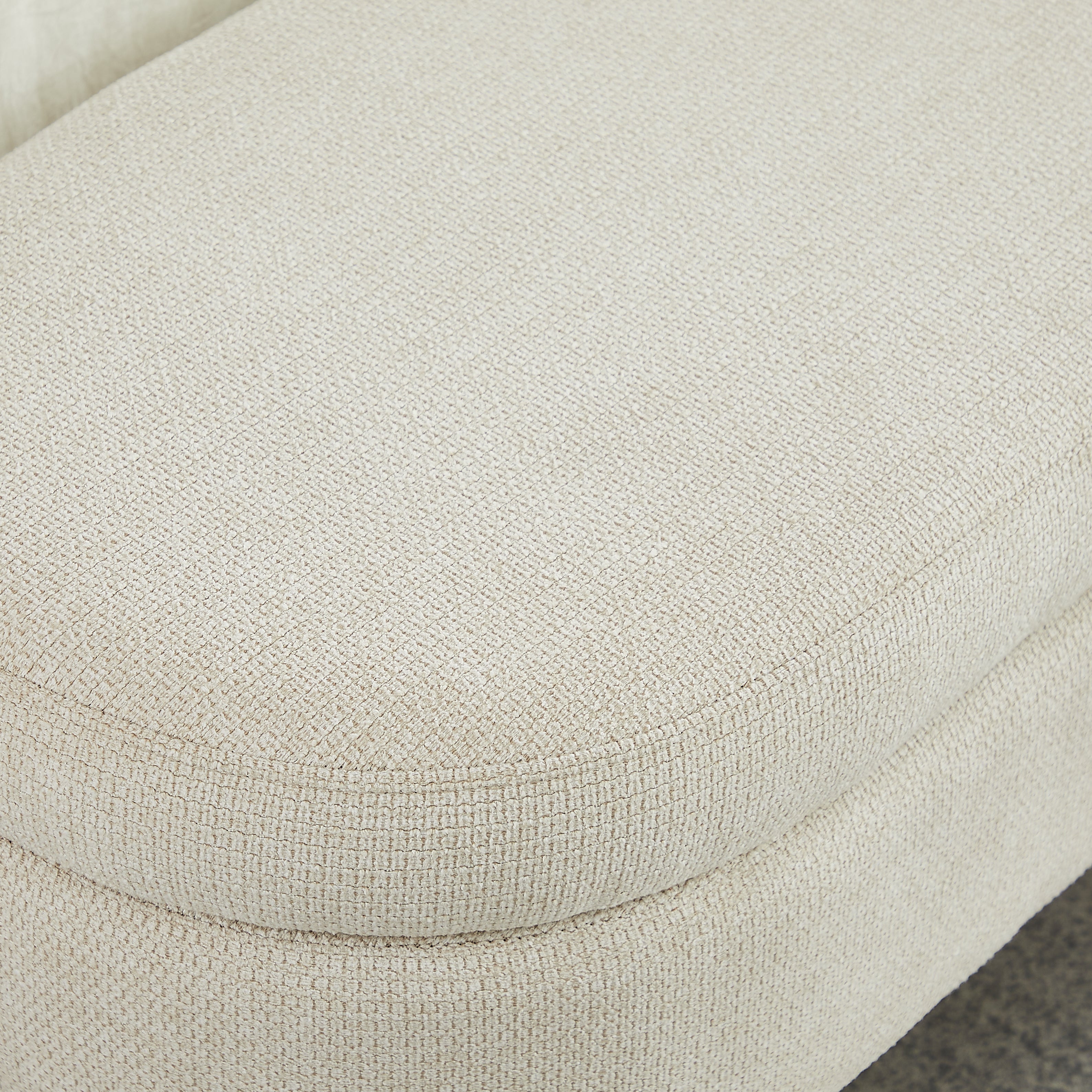 Banc coffre 110 cm, aération intégrée, forme ovale, chenille beige - 4