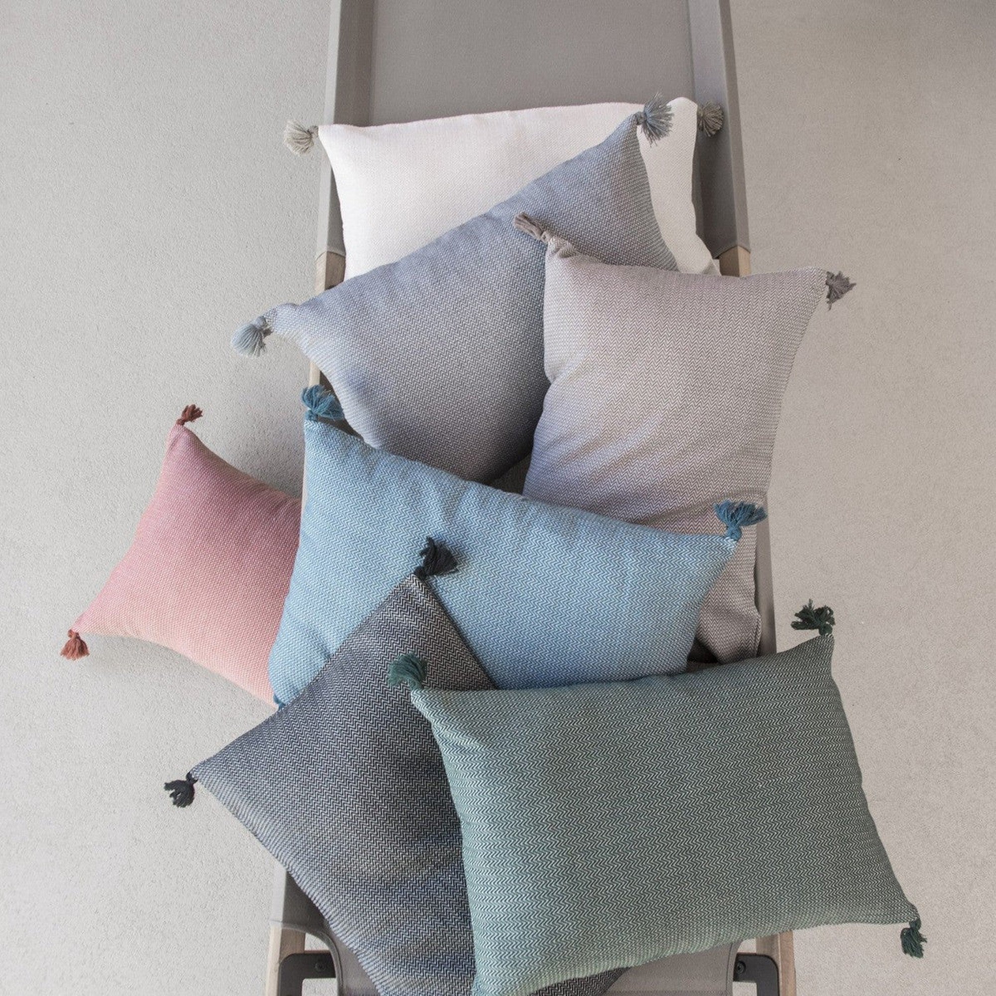 Housse de coussin 60x40 coton bleu pétrole - 5