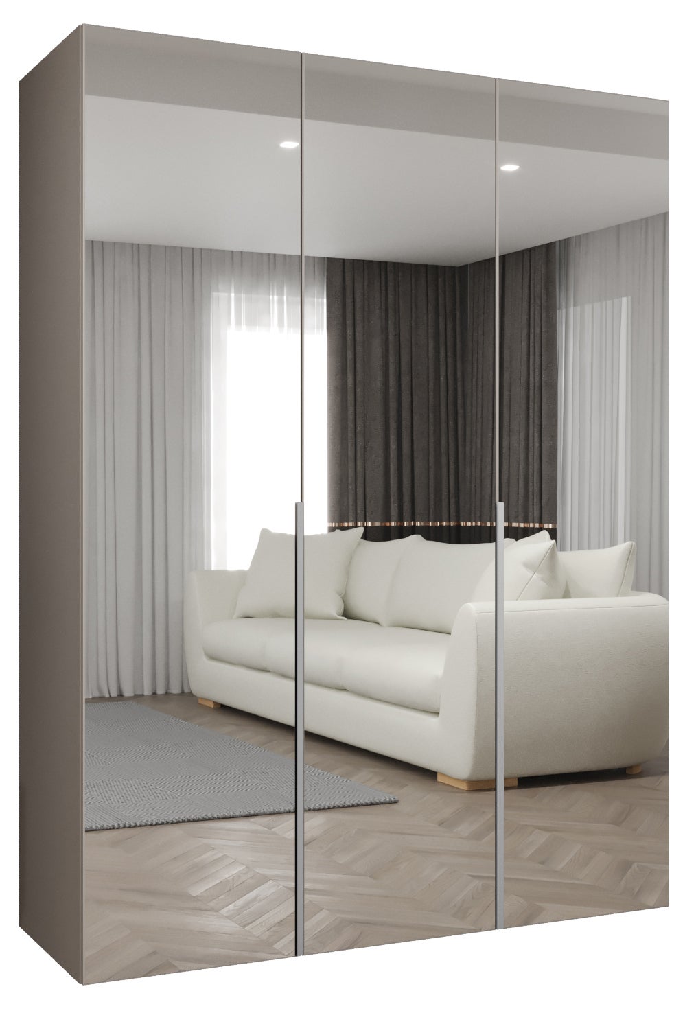 Szafa uchylna otwierana Alicante 3 150 x 52 x 202 cm kaszmir + u. kaszmir Abiks Meble