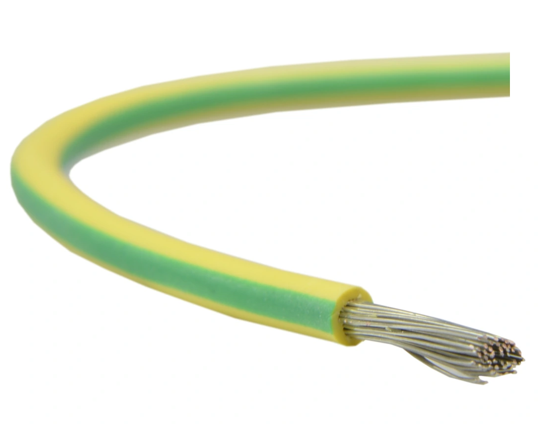 Kabel silikonowy SIF 180°C 2,5mm2 jednożyłowy żółto-zielony 300/500V ciepłoodporny bezhalogenowy linka TKD 100m