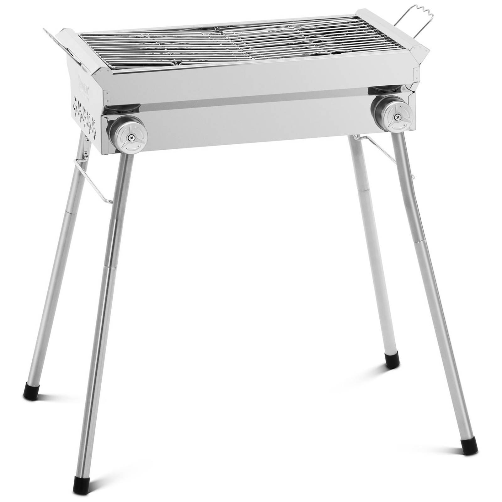 Barbecue A Carbonella Portatile E Pieghevole XXL - Acciaio Inox, 73x28x76 Cm, Per 5+ Persone