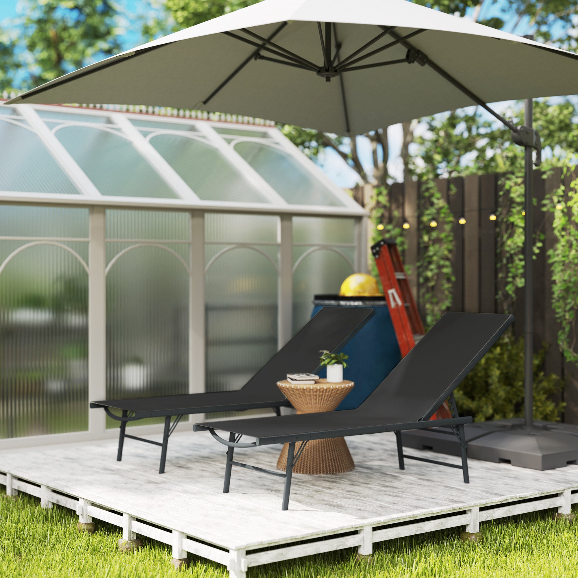 Lot de 2 bains de soleil métal Outsunny - 7