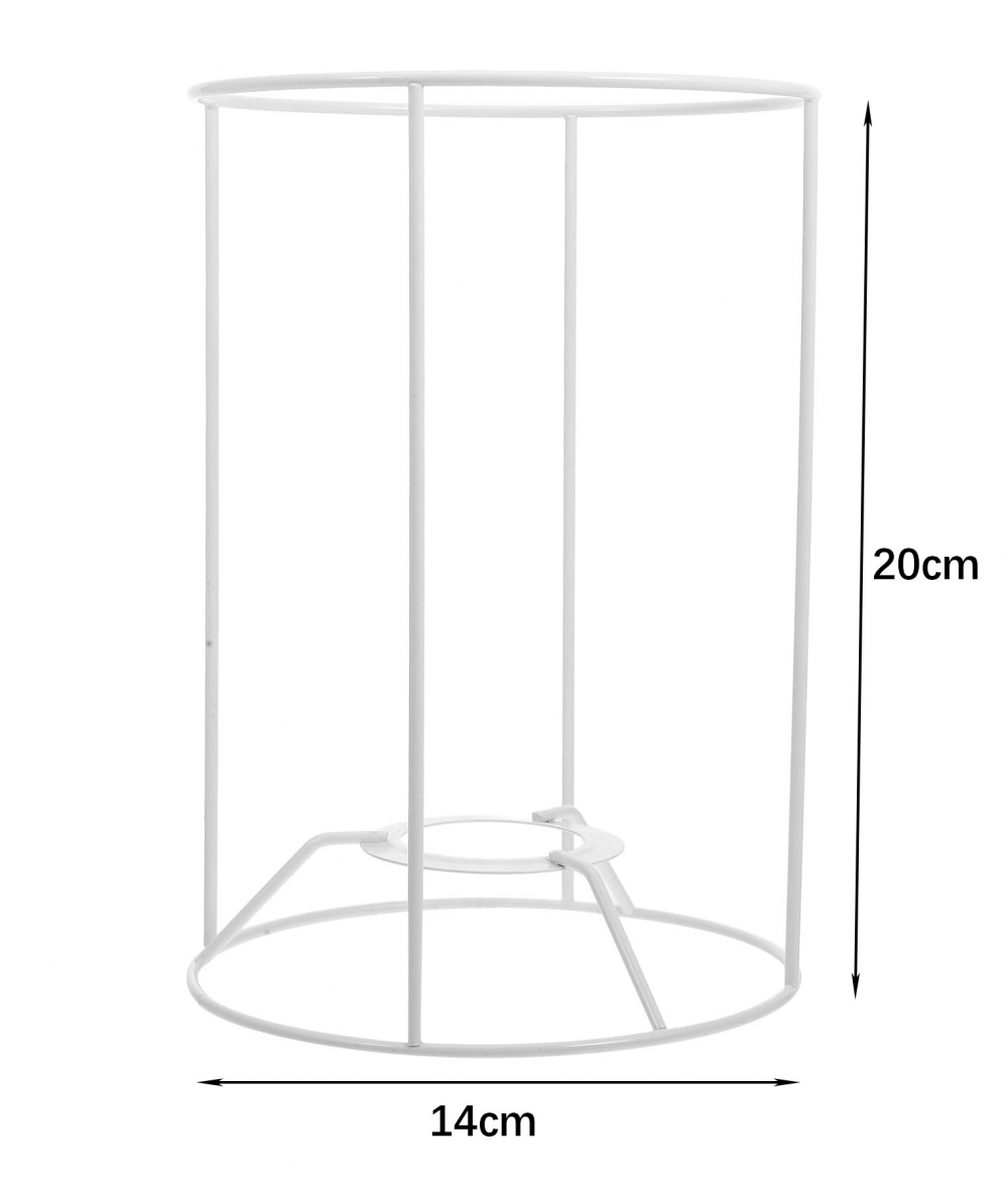 Cadre D'abat-jour Métal Blanc DEARMAMY - 25x25x15cm - Structure Pour Lampe DIY - Support à Monter Soi-même - Pour Abat-jour Et Suspension