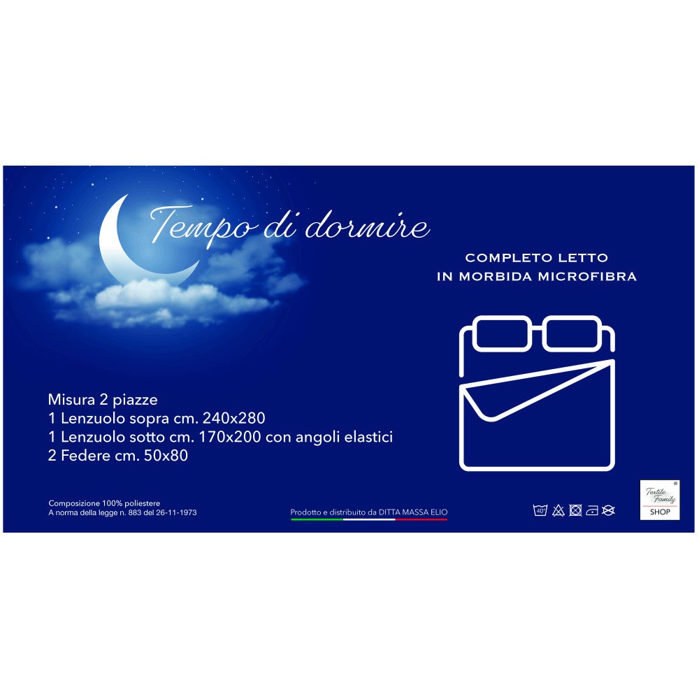 COMPLETO LENZUOLO in morbida microfibra TINTA unita MARRONE Matrimoniale 2 PIAZZE no stiro - 5