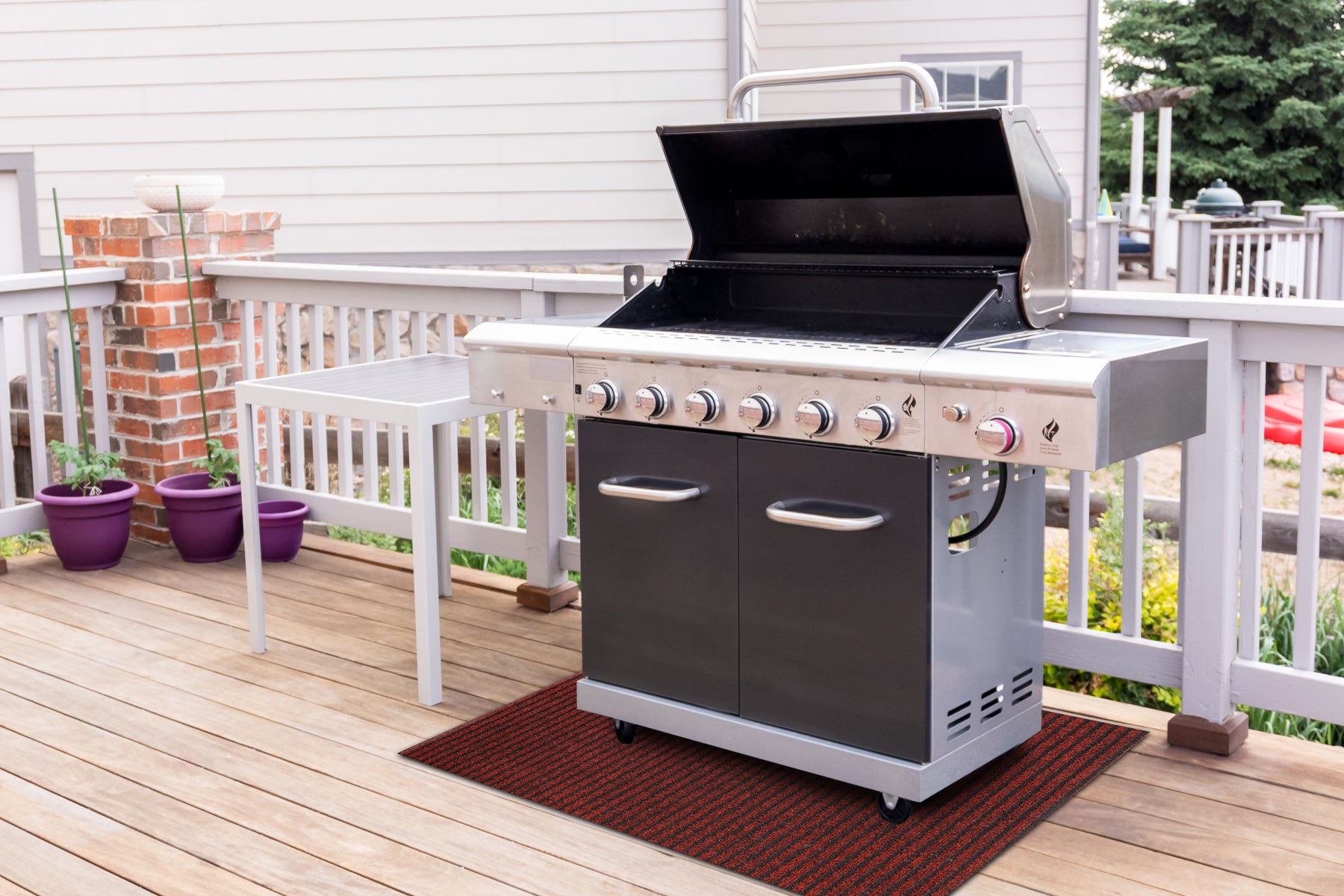 Tappetino protettivo per griglia GIN 3086 per terrazza, esterno - rosso 120x200 cm - 5