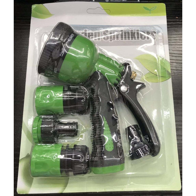 Zestaw czerwony, kompletny zestaw zawierający 8-funkcyjny spryskiwacz do wody i pistolet czyszczący, akcesoria w zestawie.