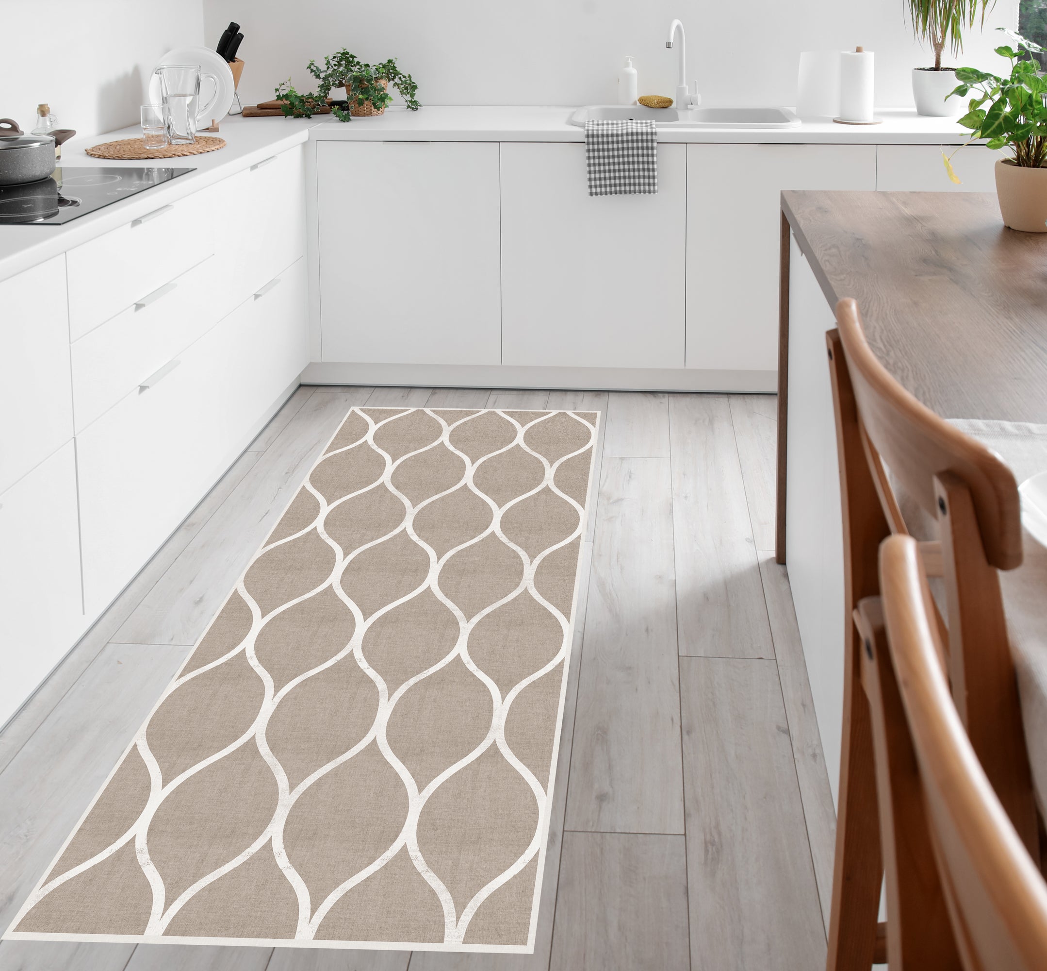 Tapis PVC intérieur/extérieur Celosía Natural 66x150 cm - PVC imprimé, lavable, ignifuge, pour le salon et la cuisine - 4