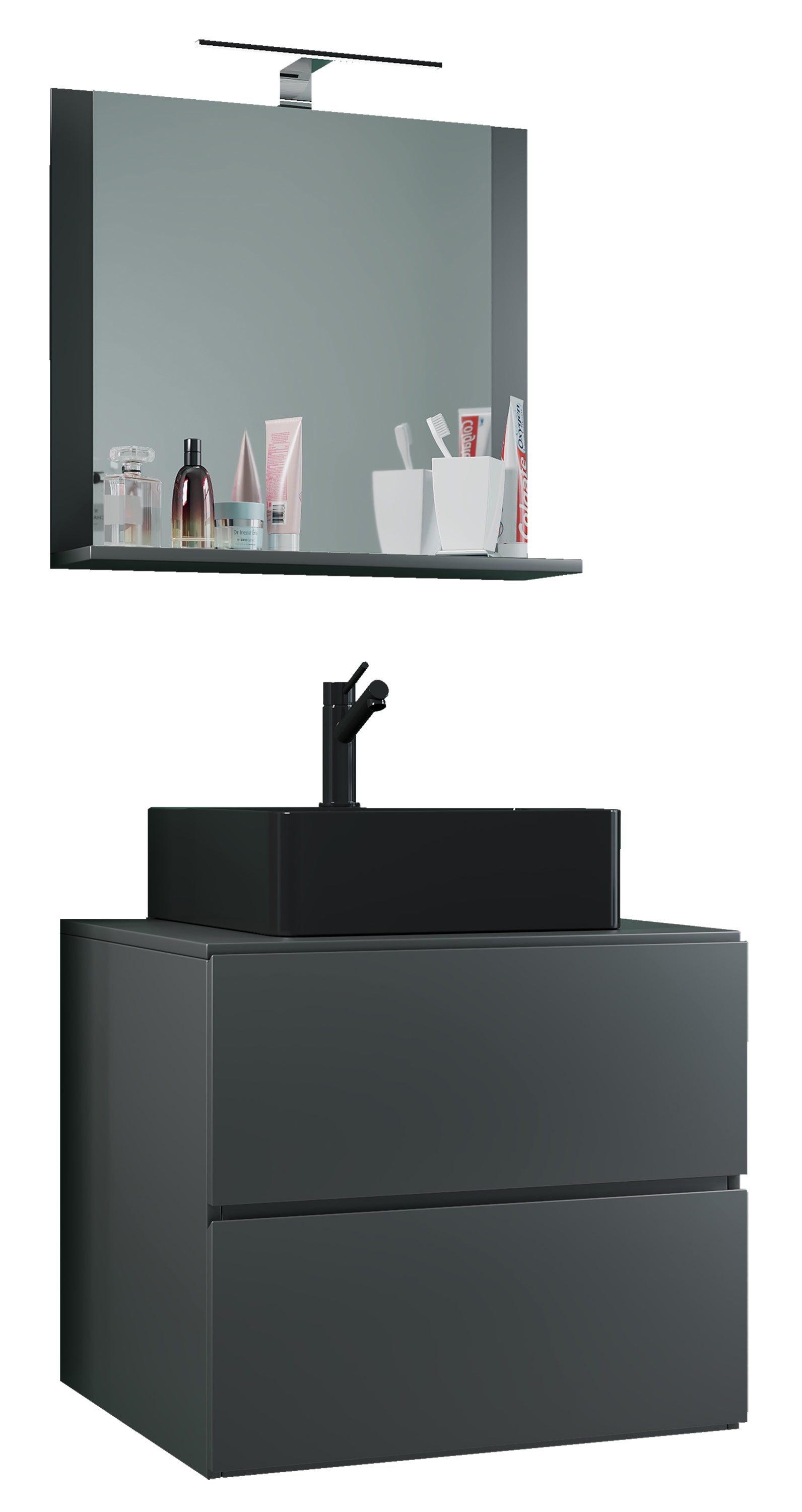 umywalka do mebli łazienkowych Lendas Antracyt W. 124 x S. 60 x G. 52 cm