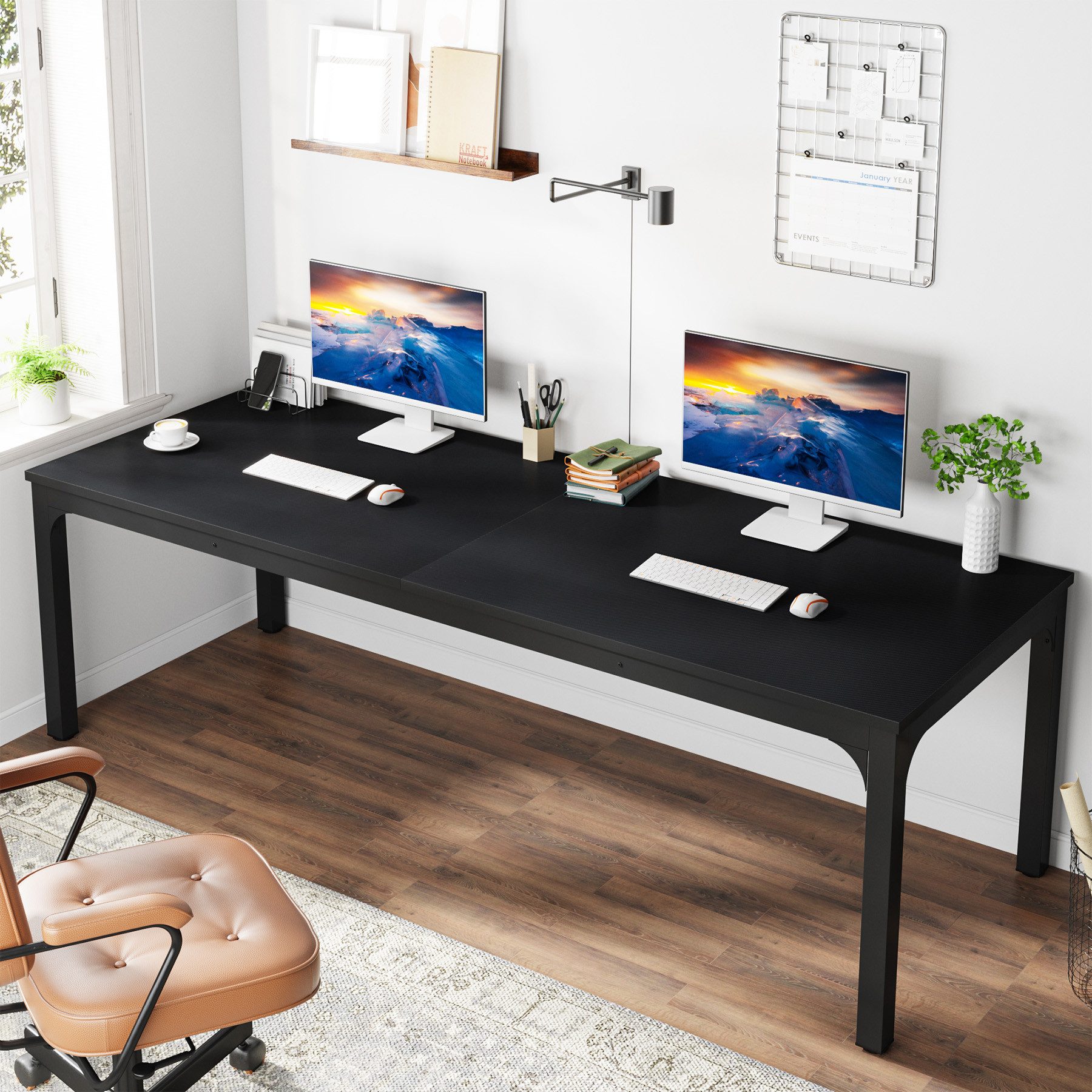 Yaheetech Scrivania Per Computer Tavolo Da Ufficio Porta PC Studio Scrittoio Stile Moderno Tavolo Da Pranzo Multifunziopostazioni Di Lavoro 100 X 50 X 75 Colore Grigio E Nero Grigio E Nero 34112165