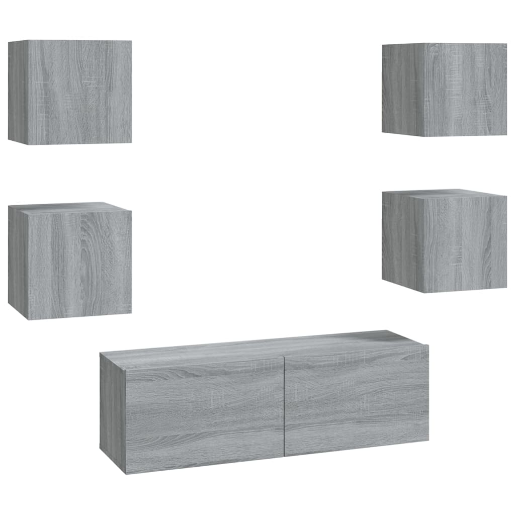 Set da parete per TV in compensato grigio Sonoma | Leroy Merlin