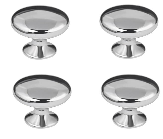 Placard Poignée Porte Poignée Fossette Mat Chromé 32mm + Vis Paquet De 100 5053155734370