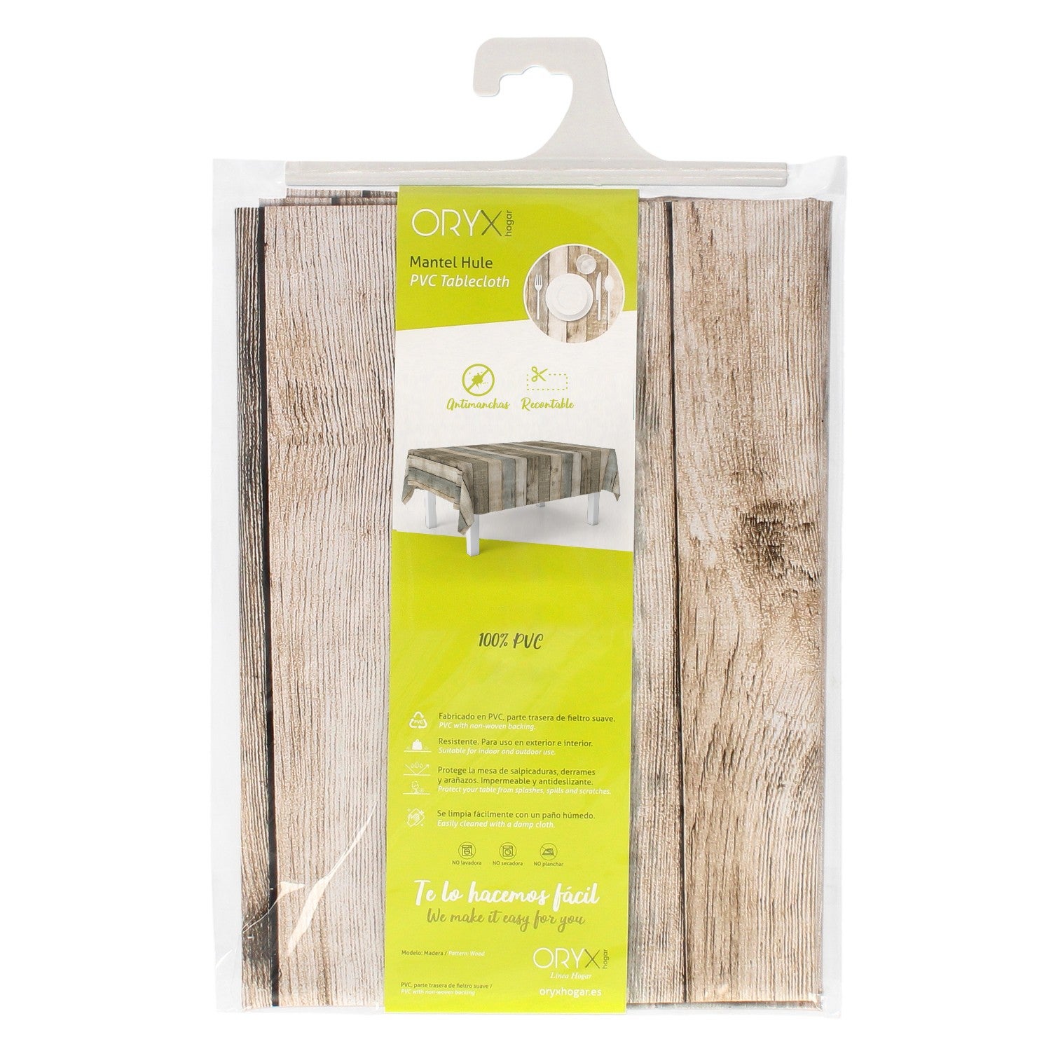 Mantel Hule Rectangular Tablones Madera Impermeable Antimanchas PVC 140 x 250 cm. Recortable Uso Interior y Exterior - 4