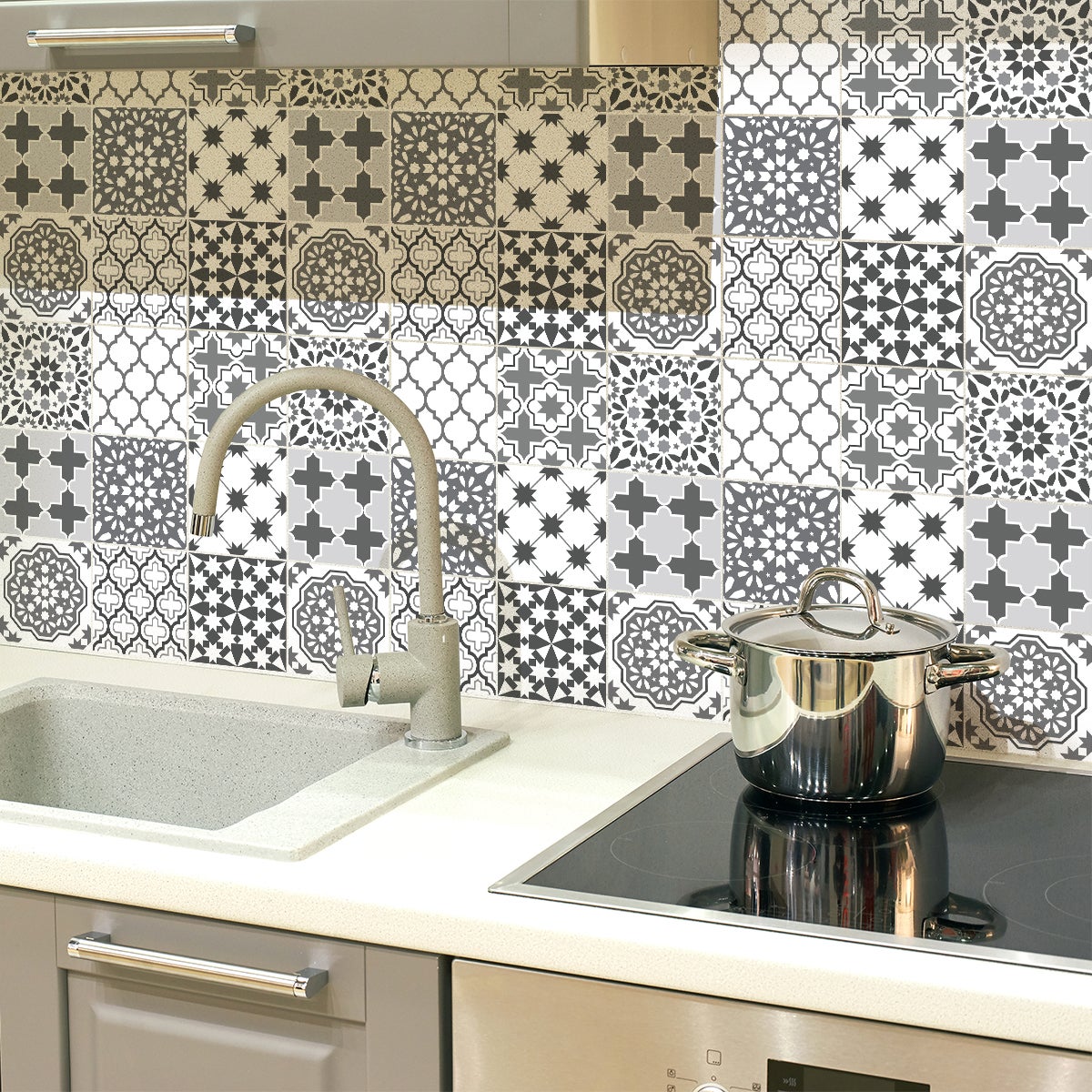 9 adesivi piastrelle di cemento azulejos loreana - Sticker adesivo - adesivi murali - 9stickers10x10cm - 3