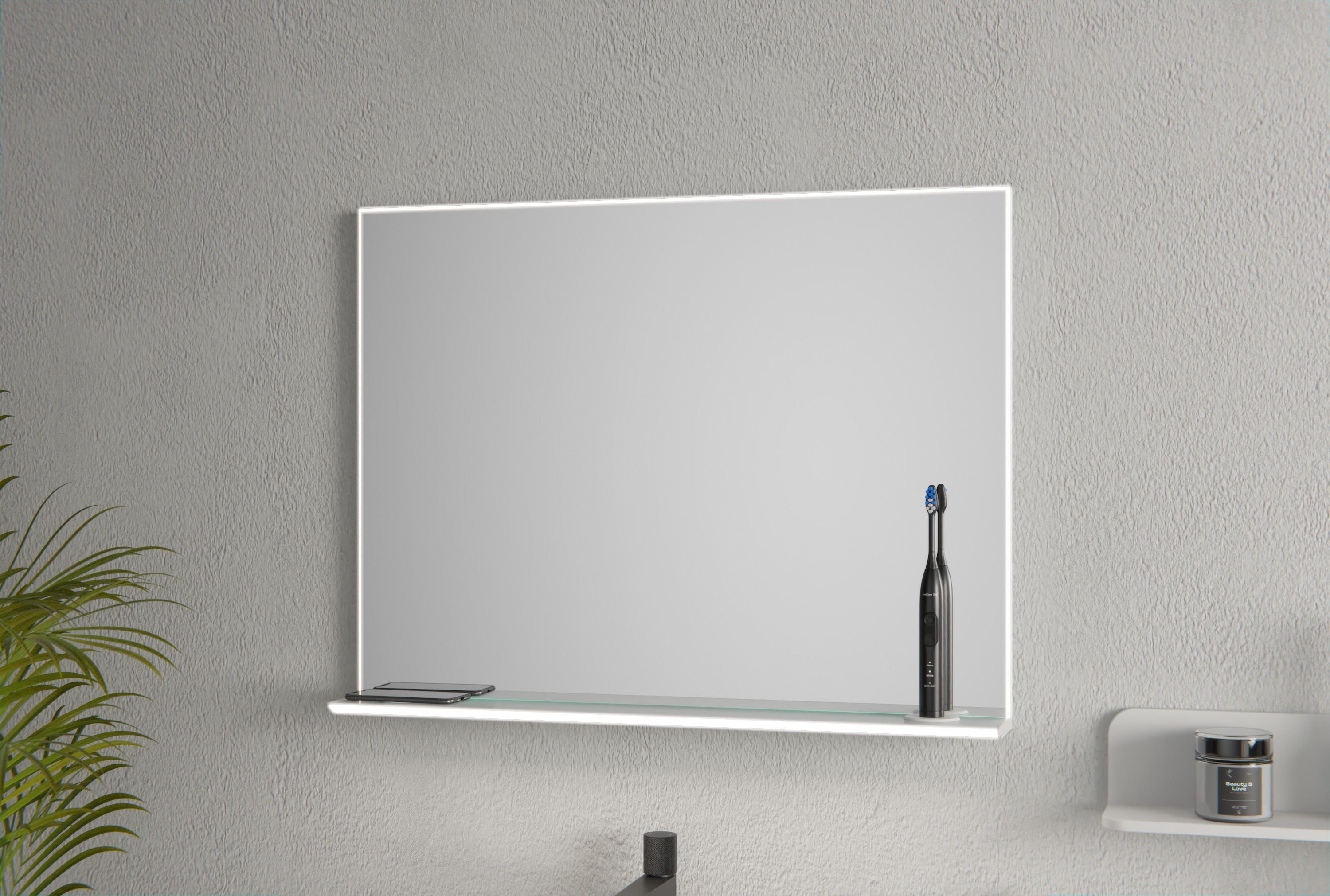 BERNSTEIN - Pensili Da Bagno Smile 1000 Bianco Giglio - Con Pensile Destro E Sinistro E Specchio Led 89952410