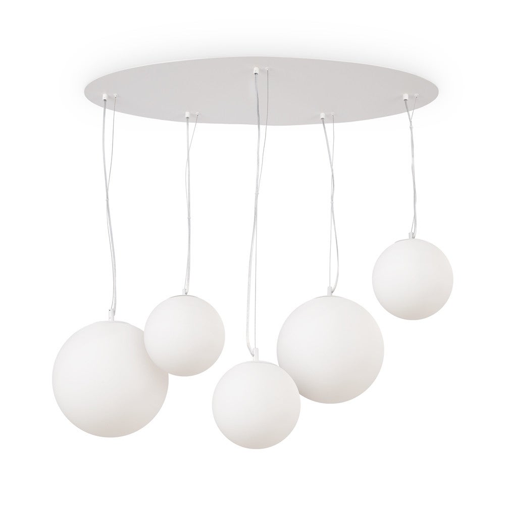 Lampa wisząca Basic Form biała 5xE27x40W wym: 110 x 54 x 105 cm szkło Maytoni
