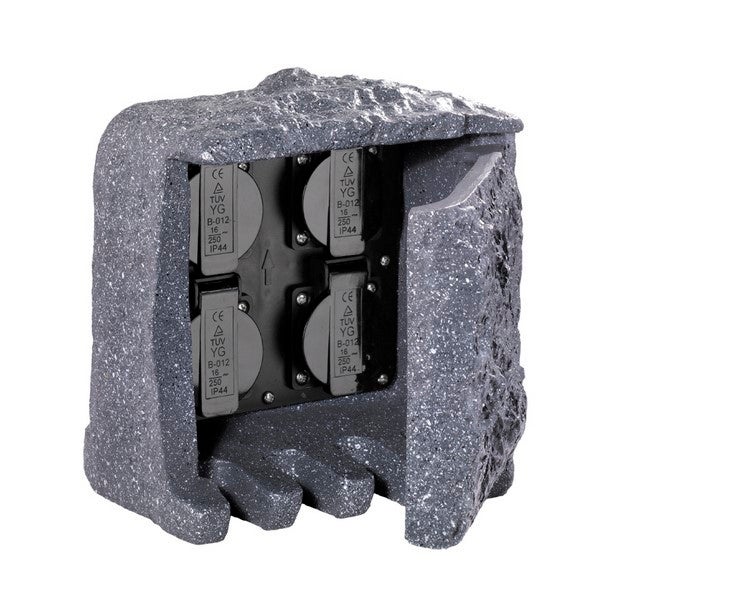 Zasilanie ogrodowe kamień 4 gniazda STECKDOSEN Trio