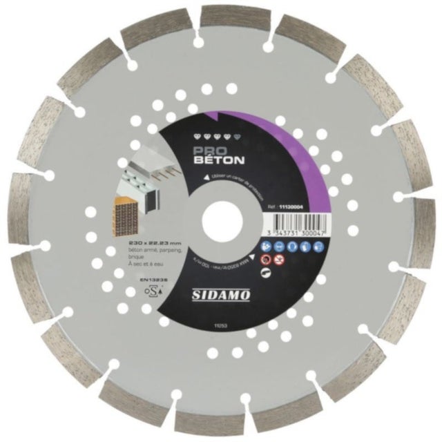 Sidamo - Disque diamant pro béton - diamètre 230 - 11130004