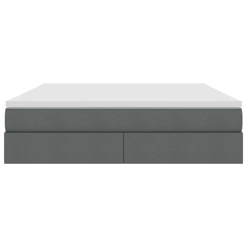 Lit avec rangement et matelas en polyester gris foncé, pour la chambre, 180 × 200 cm - 7