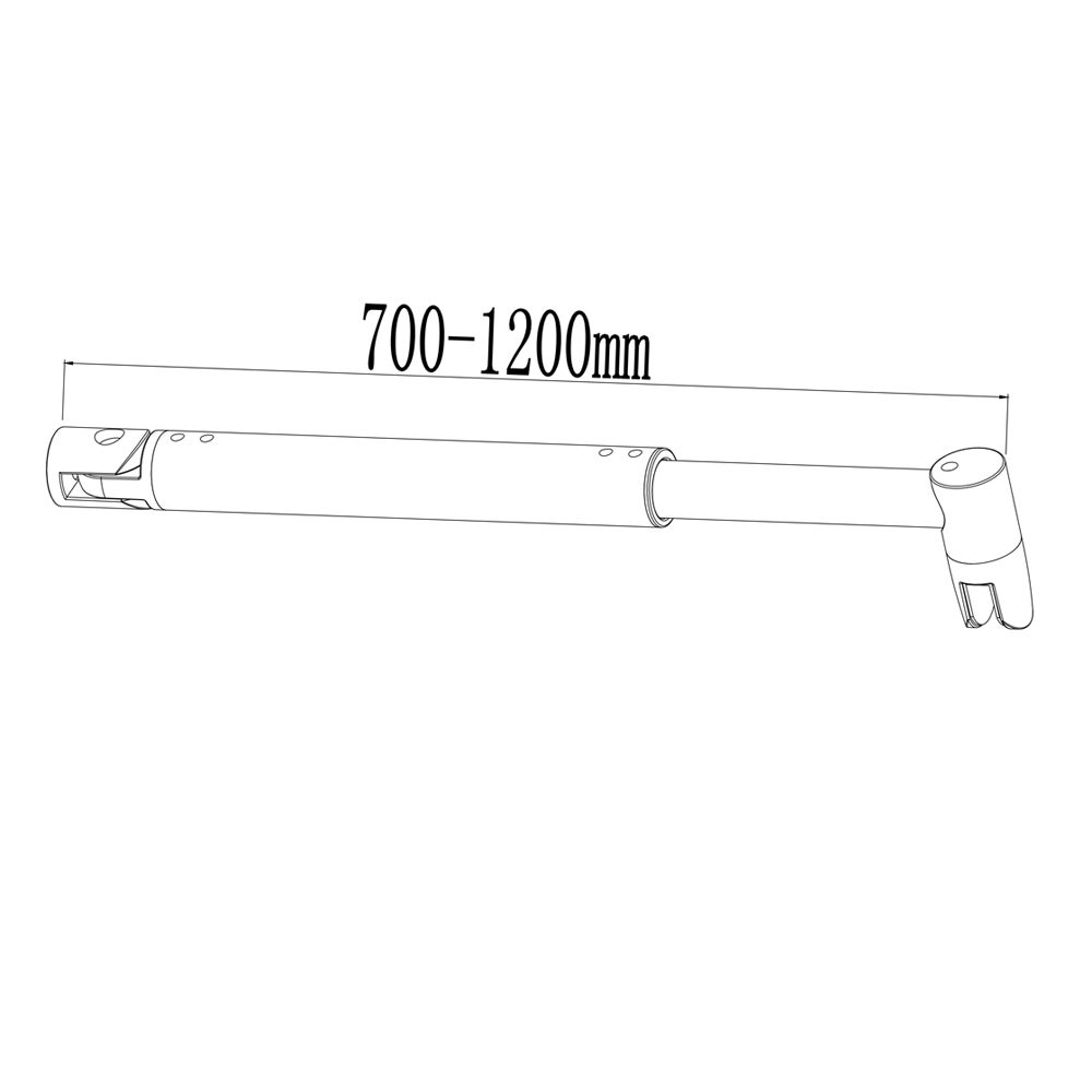 AICA paroi de douche à l'italienne 140x200cm en 10mm verre anticalcaire avec barre de stabilisation extensible en cylindrique - 4