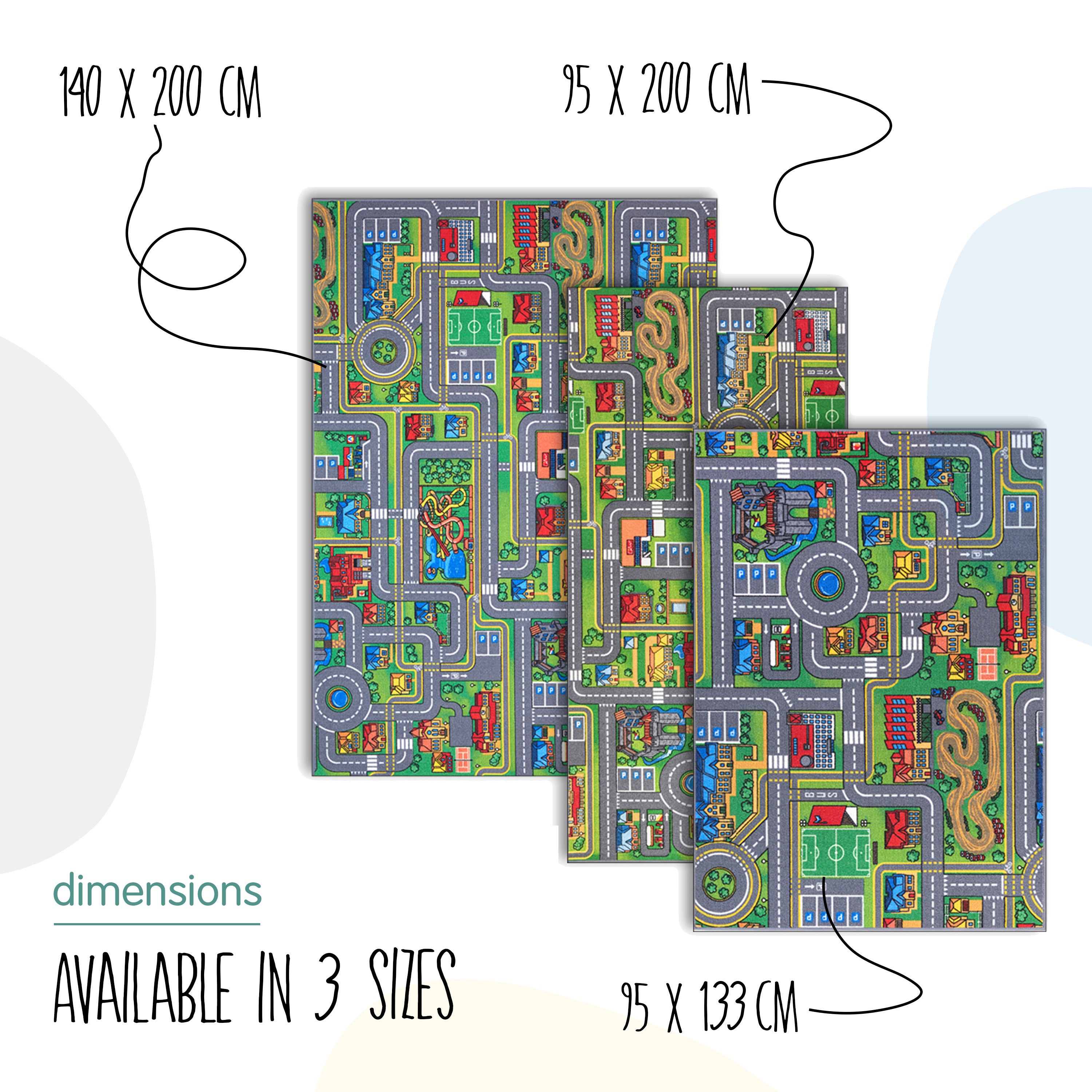 Carpet Studio Tapis de Jeu Enfant 95x133cm, Playcity, Tapis Circuit Voiture, Lavable, Antidérapant - 7