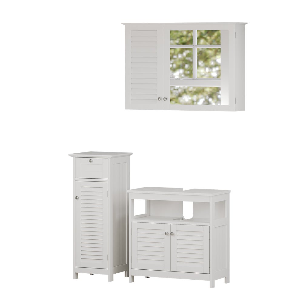 Vicco Zestaw mebli łazienkowych Riad, Biały, 3 części, opcja 1