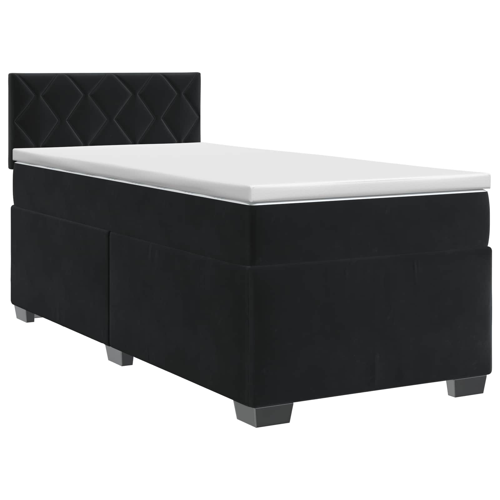 Cama box spring con colchón Negro 90 x 190 cm Terciopelo | Leroy Merlin