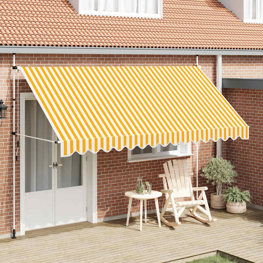 Maison exclusive - toldo manual retráctil 400 cm naranja y blanco a rayas