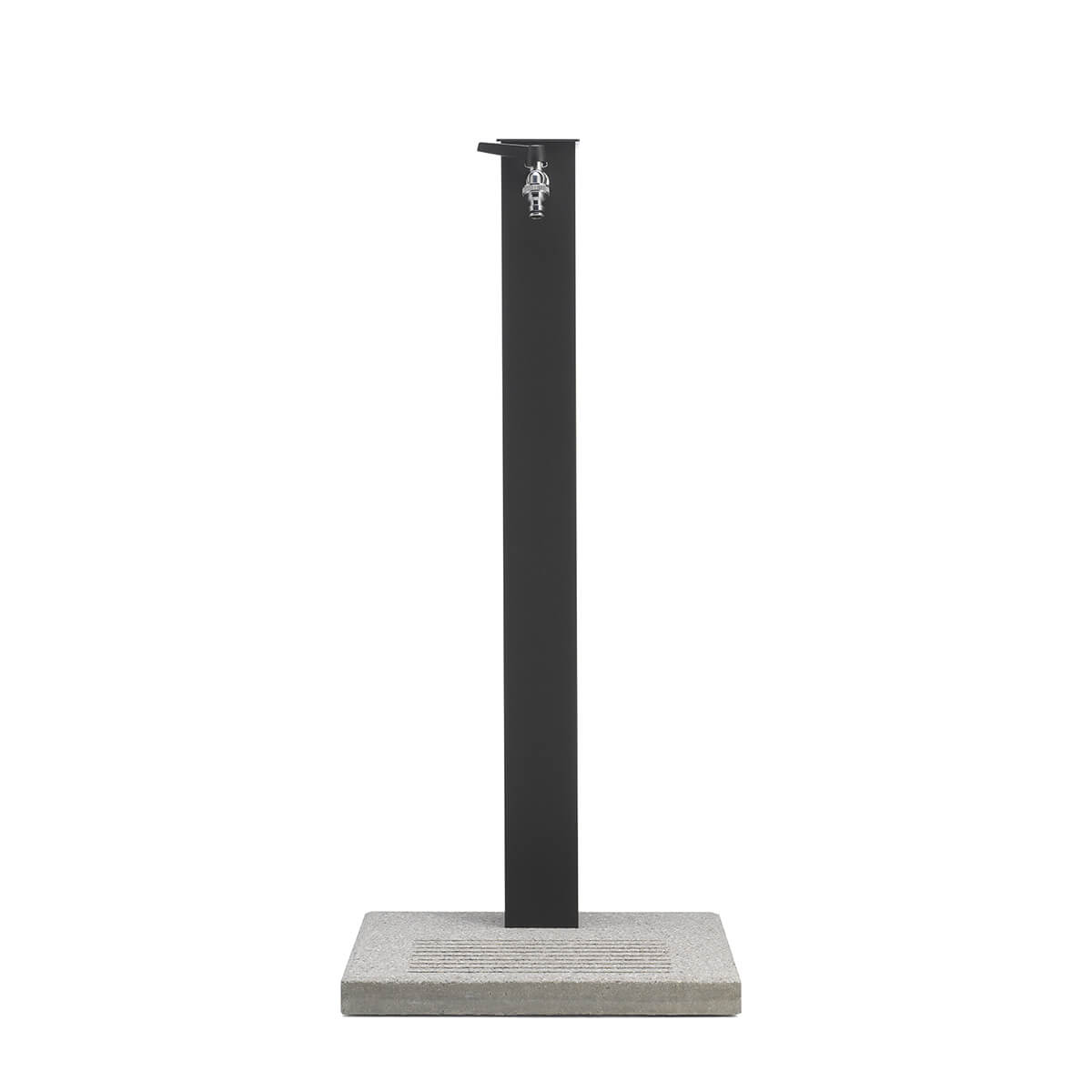 Belfer Fontaine de jardin en colonne en acier/aluminium - socle en ciment, Anthracite, élégante pour jardin - 100% Made in Italy - 3