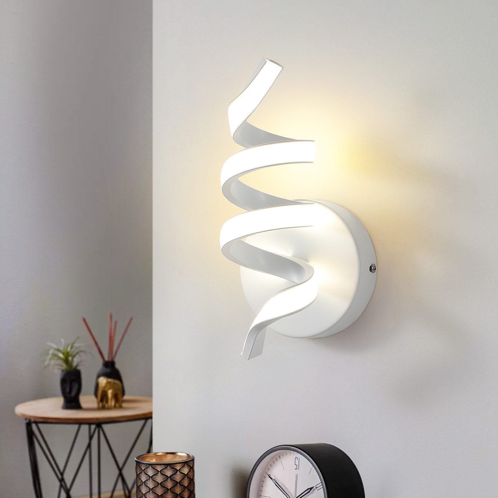 NETTLIFE Lampada Da Parete Moderna A LED Per Interni Nera 7W Luce Per nettlife-lampada-da-parete-moderna-a-led-per-interni-nera-7w-luce-per