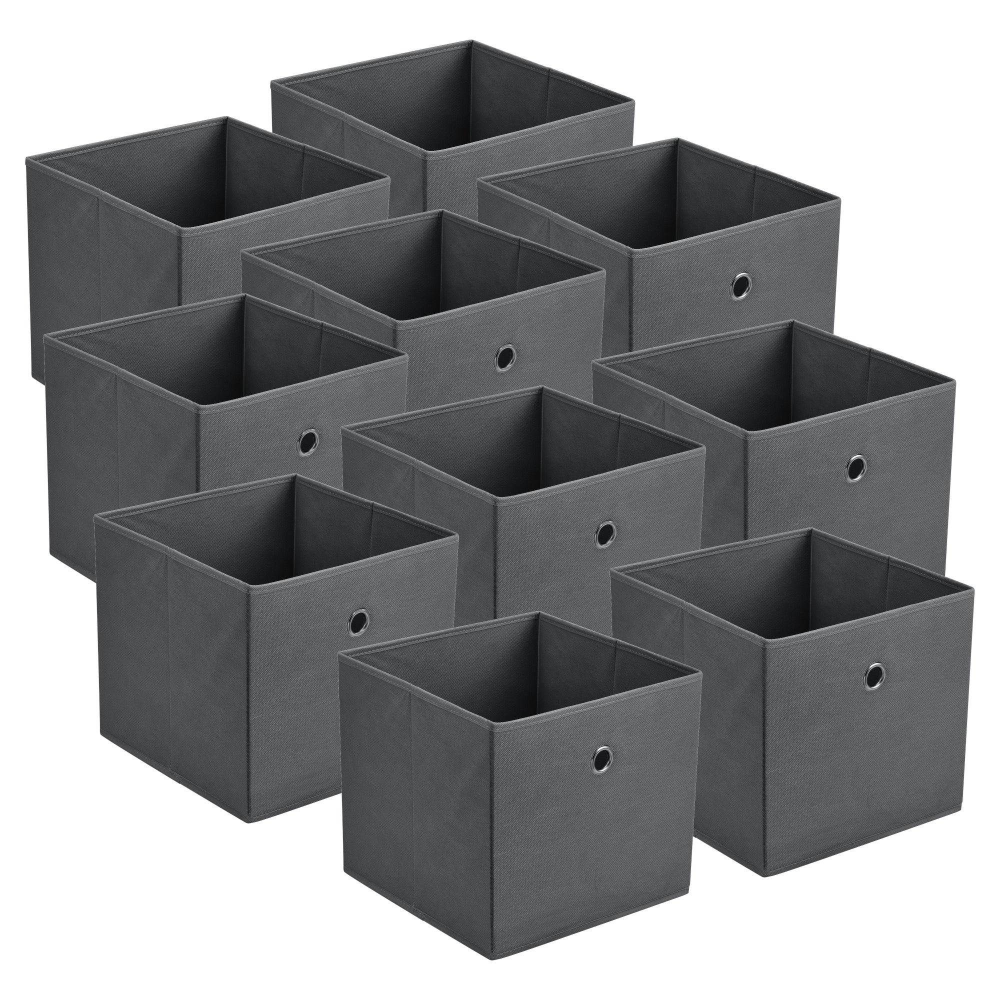 Set de 10 Boîtes de Rangement Textile Non Tissé 28 x 30 x 30 cm Gris Foncé [en.casa] - 7