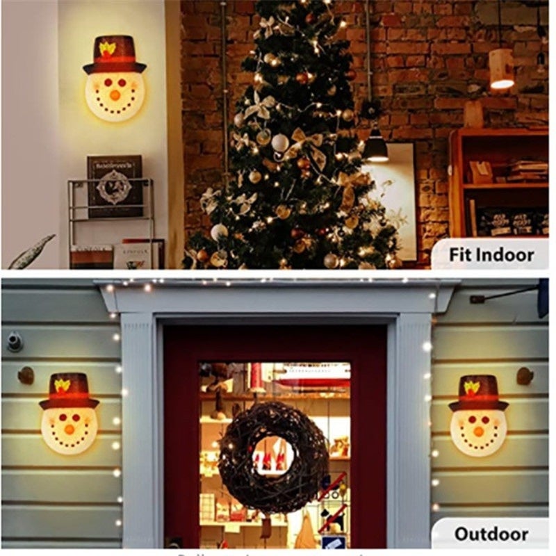 Couvertures de lumière de porche de noël 2 pièces, décorations de noël, décorations de bonhomme de neige, couvertures de lumière de porche - 5