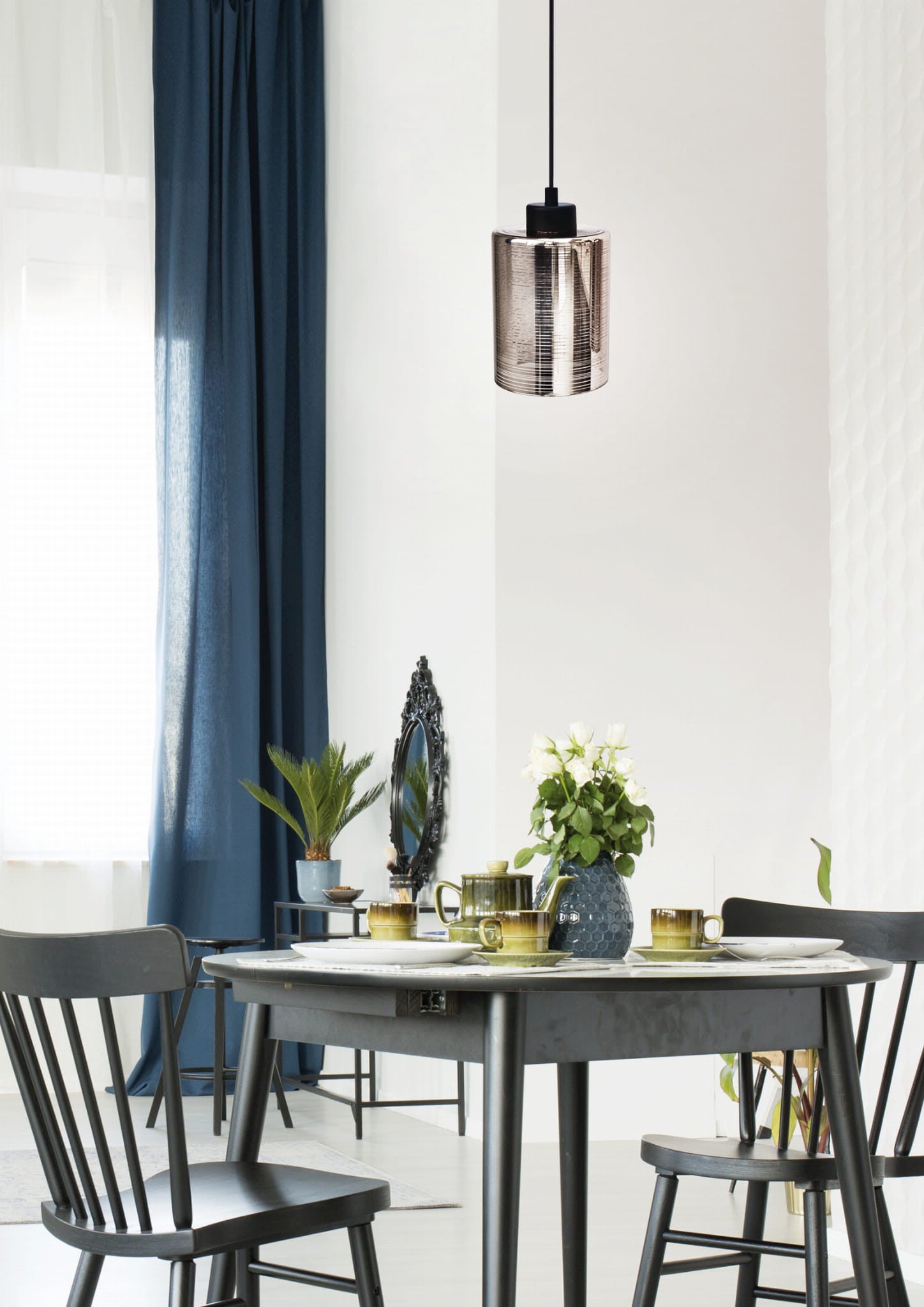 Lampa sufitowa Cox czarna-chromowana 1xE27x60W wym: 125 x 12 x 12 cm szkło Candellux - 2