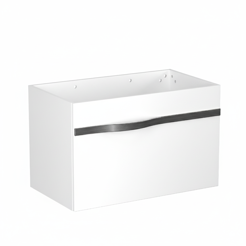 Szafka pod umywalkę VOG 69 cm biały połysk z uchwytem stalowym bez umywalki