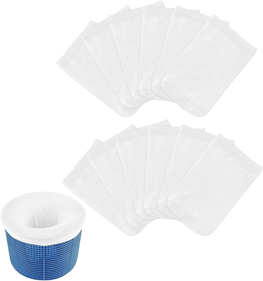 20 sztuk skarpetek do skimmera, rozciągliwy nylonowy filtr basenowy, siatka filtrująca i osłona przeciwpyłowa, kolor biały