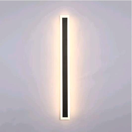 Kinkiet zewnętrzny Jiahooi w formie długiego paska, czarny kinkiet, zewnętrzne kinkiety LED, wodoodporny aluminiowy IP65, (40 * 5)