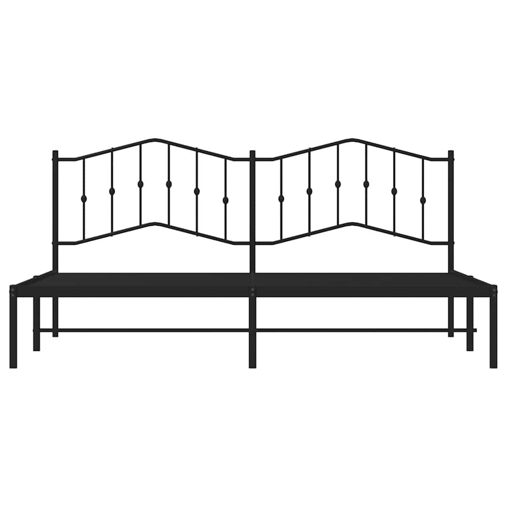 Estructura cama sin colchón con cabecero metal negro 193x203 cm vidaXL - 6