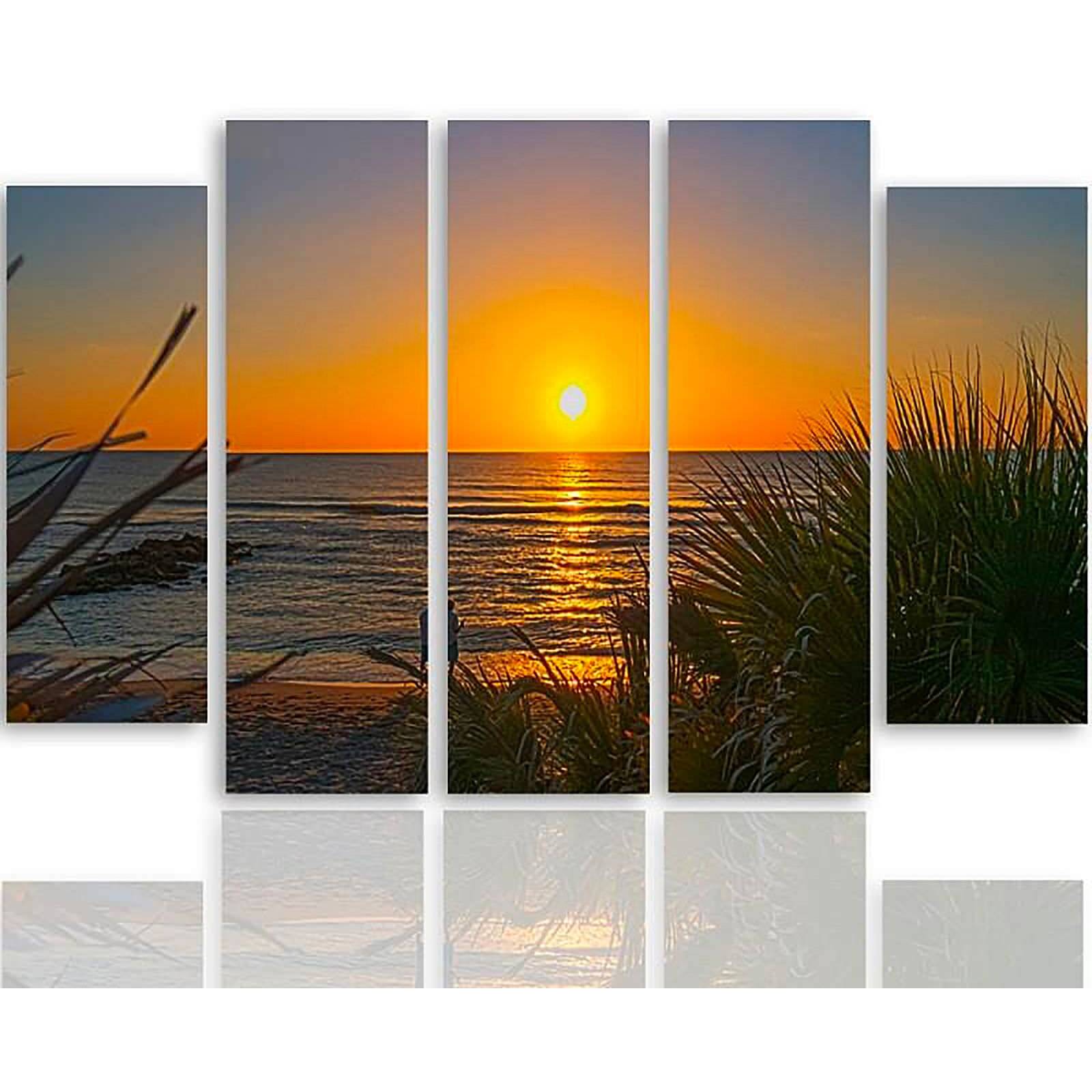 Tableau coucher de soleil sur la plage 2 - 250 x 120 cm | Leroy Merlin
