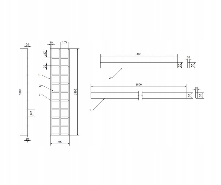 Kratka prosta Roma bez ramy 40x180 cm - 2