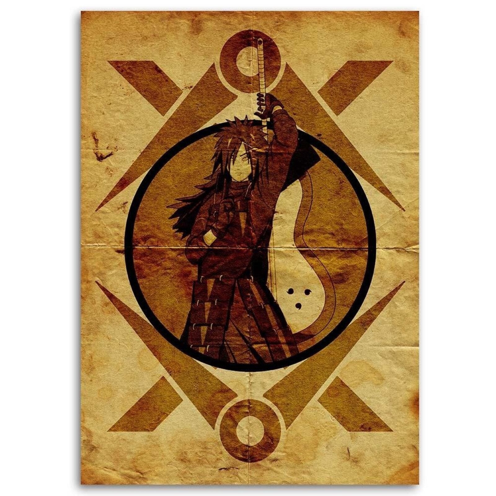 Tableau bois Naruto médaillon de Madara Uchiha - 50 x 70 cm - 2