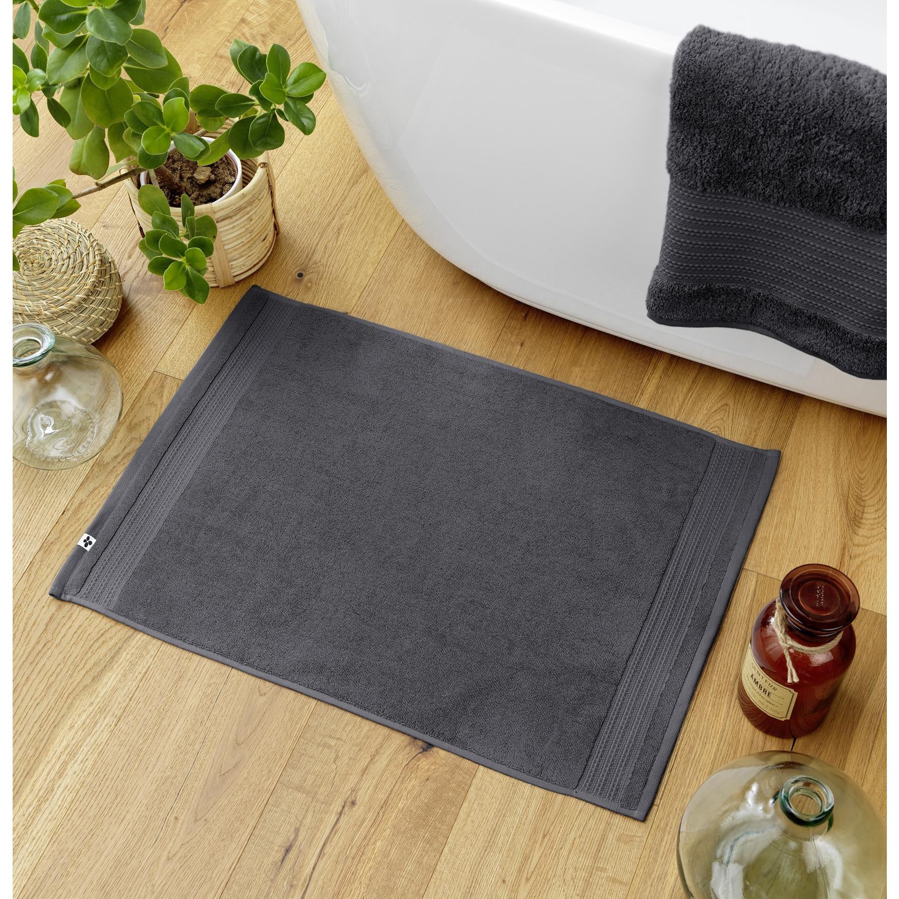 Tapis De Bain Valneo / ESpring 50x70cm - Gris, Coton 800g/m², Qualité Supérieure