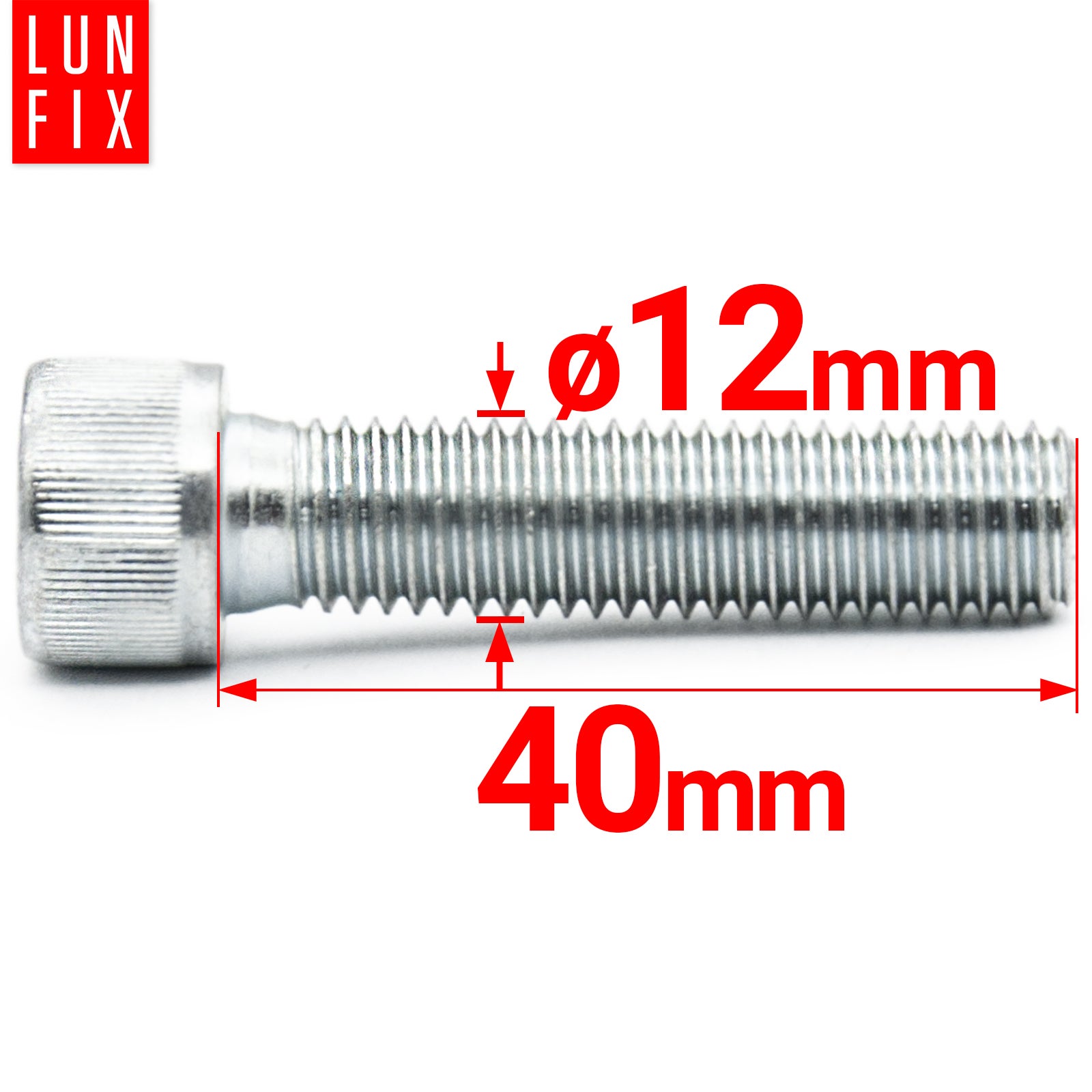 Śruba imbusowa DIN 912 M12 40 mm kl. 8.8 1kg