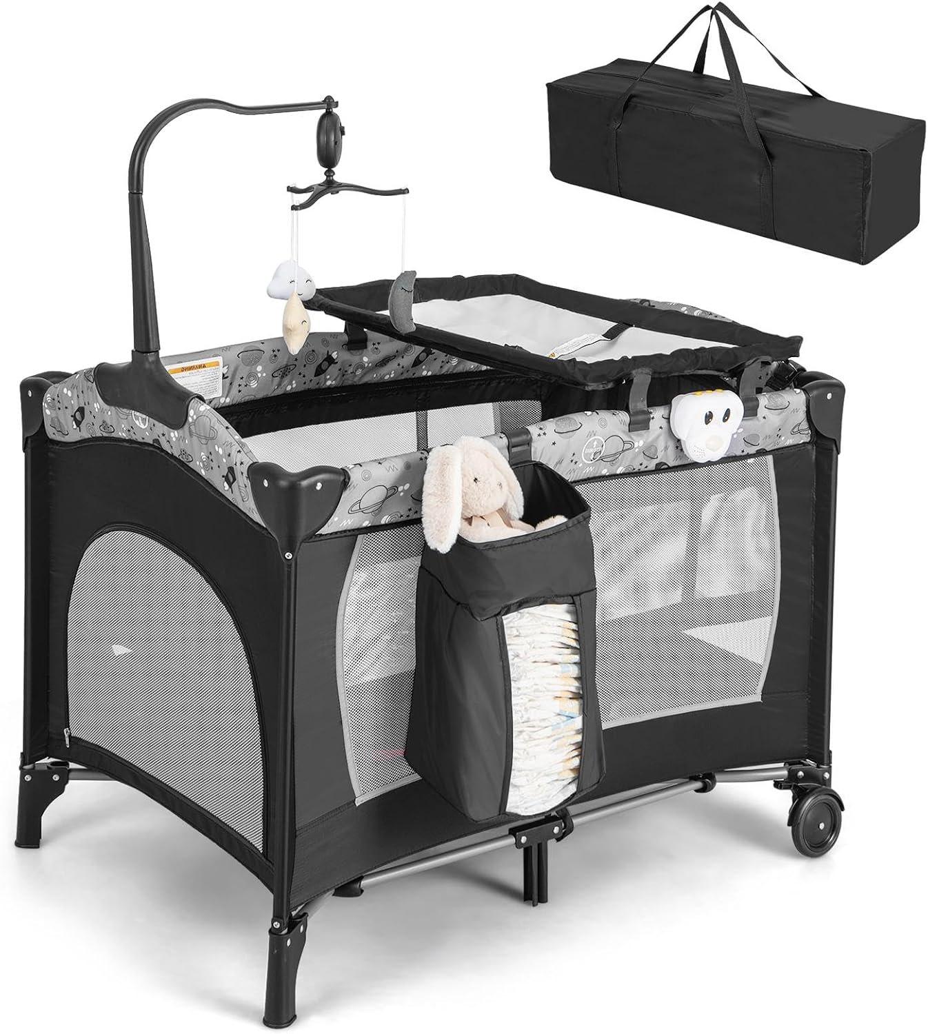 Parc Bébé Pliable Avec Matelas Lit Parapluie Bébé 5 En 1 COSTWAY Avec Matelas - Évolutif 0-36 Mois, Table à Langer Et Jouets Lit Bébé Voyage Avec Moustiquaire Parc Bébé Pliable Avec Matelas Lit Parapluie Bébé 5 En 1 COSTWAY Avec Matelas - Évolutif 0-36 Mois, Table à Langer Et Jouets Lit Bébé Voyage Avec Moustiquaire