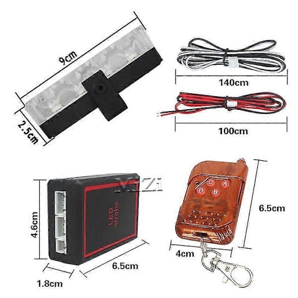 4x4 Led Fso Police Light Flashing Led Ambulance 12v Wireless Remote ...