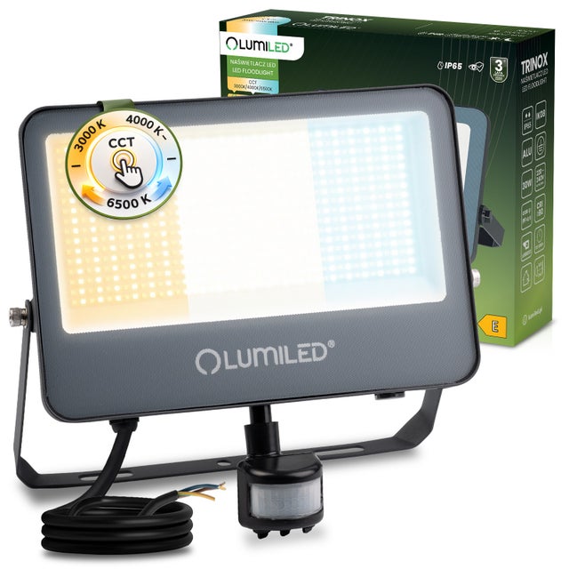Naświetlacz LED Lumiled TRINOX 100W 11000lm CCT IP65 Szary Czujnik Ruchu i Zmierzchu 1 szt.