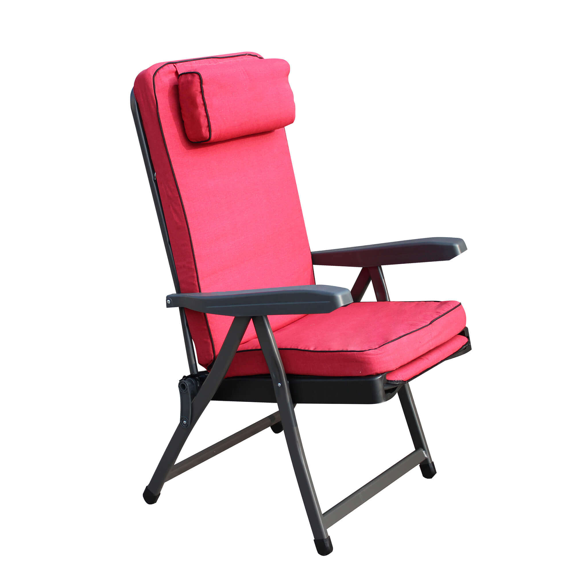 Poltrona sdraio con cuscino relax schienale reclinabile e carrello