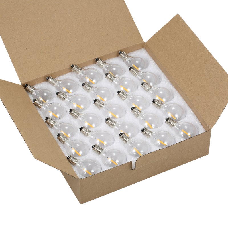 Ampoules LED G40 lot de 25 culot E12 étanches IP44 blanc chaud pour guirlande decoration fêtes mariages portables - 8