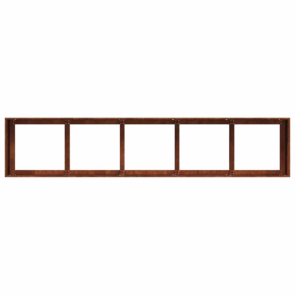 vidaXL Jardinière rouillé 200x40x40 cm acier inoxydable - 6