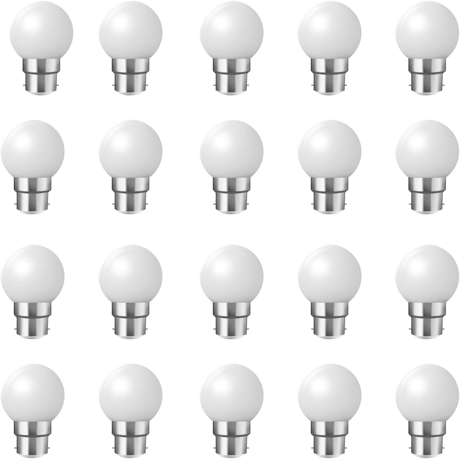 20 sztuk żarówek LED Festoon B22 z trzonkiem bagnetowym (2 W, odpowiednik 20 W), BC Party Small/Mini, Cool White