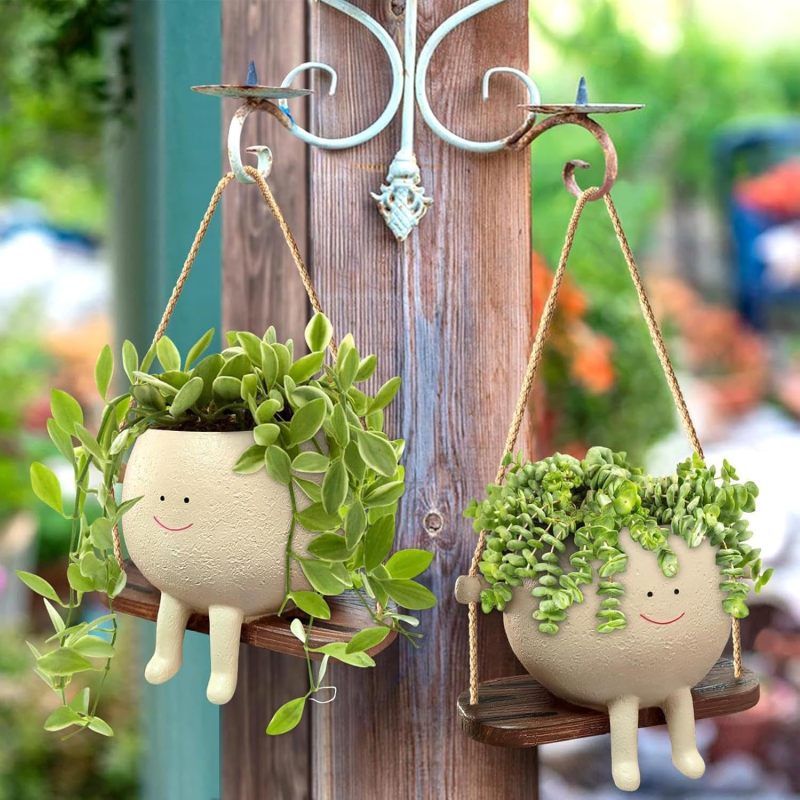 Fleurs suspendues en résine pour plantes d'intérieur et d'extérieur, style guirlande de perles, pour plantes succulentes - 2